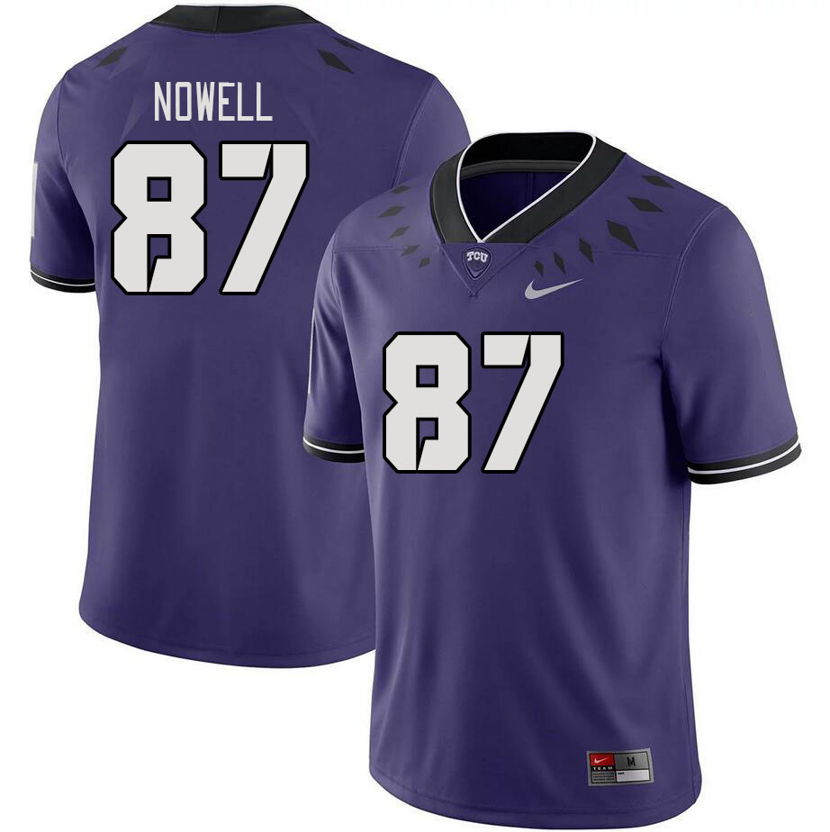 Men #87 Blake Nowell TCU Horned Frogs 2023 College Footbal Jerseys Stitched-Purple